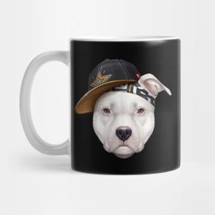 White Pit Bull Terrier Hip-Hop Super Star Mug